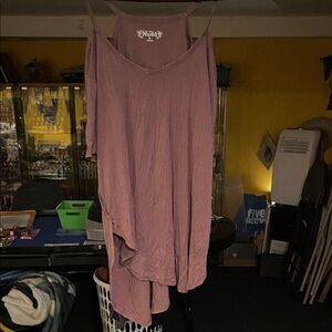 Mudd Mauve Cold Shoulder Top